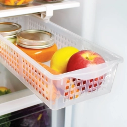 Organizador extraíble para frigorífico con fijación ajustable por resorte
