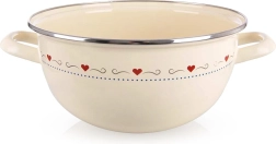Bol esmaltado con asas crema TONCA 5 l, 33 cm