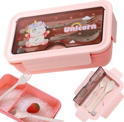 Fiambrera con compartimentos y cubiertos 1 l