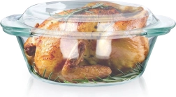 Bol de vidrio resistente al calor con tapa 1 l + 270 ml