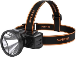 Linterna frontal SUPERFIRE HL51 160 lm con micro USB y alcance de 300 m