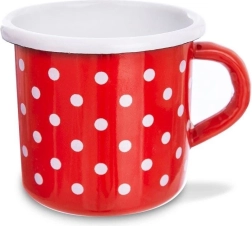 Taza esmaltada roja con lunares TECKA 400 ml