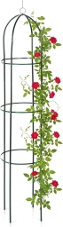 Obelisco de jardín Vilde para plantas trepadoras 36 × 36 × 194 cm verde