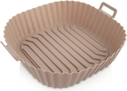 Cesta de inserción de silicona para freidora de aire de 22 cm – beige