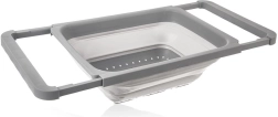 Escurridor plegable de silicona para colocar sobre el fregadero con asas extensibles 39 × 26,5 cm