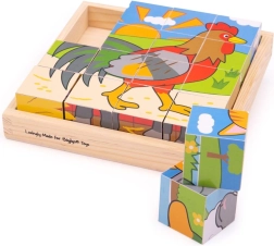 BIGJIGS TOYS cubos ilustrados granja