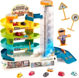 Garaje de estacionamiento de 4 pisos con ascensor eléctrico y 6 cochecitos