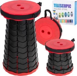 Silla plegable telescópica para camping 200 kg – Rojo