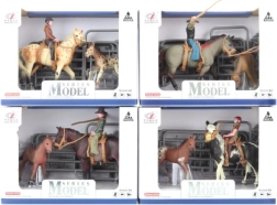 Set de caballos con jinete y valla