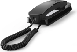 Gigaset Desk 200 negro – teléfono con cable compacto para mesa y pared
