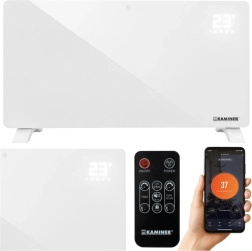 Radiador eléctrico de vidrio KAMINER Zelva 2500 W con Wi‑Fi y mando a distancia