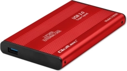 Carcasa externa para discos HDD/SSD SATA3 de 2.5", USB 3.0, roja
