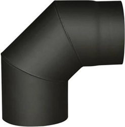 Codo de humos 160 mm 90° negro, grosor 1,5 mm
