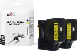 Cinta TB Print para DYMO, impresión negra sobre amarillo, 12 mm, 2 uds.