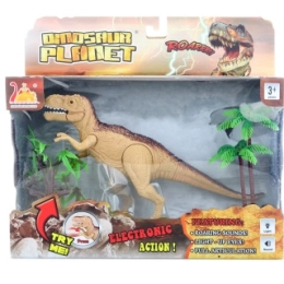 Dinosaurio interactivo T‑Rex con sonidos y luz