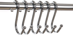 Set de ganchos en S para barra colgante VARIELLA, 6 uds., cromado