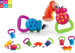 Sonajero para bebés de 17 cm con tubitos giratorios