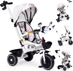 Triciclo infantil con asiento giratorio, barra guía y capota ECOTOYS