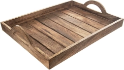 Bandeja de servir de madera de mango 40,5 × 30,5 cm