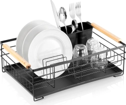 Escurridor de platos Vilde negro 43 × 28,5 × 14,5 cm