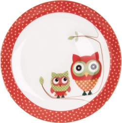 Plato infantil poco profundo con motivo de búho 21 cm