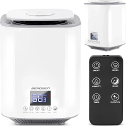 Humidificador de aire BERDSEN con ionización y aromaterapia, blanco