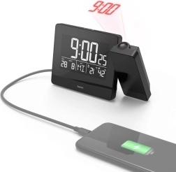Despertador con proyección Plus Charge con carga USB y DCF