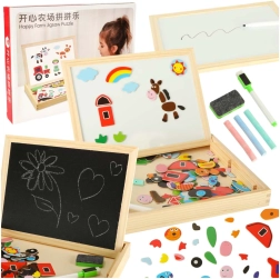 Pizarra Magnética y de Tiza con Puzzles