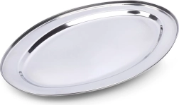 Bandeja ovalada de servicio de acero inoxidable 34 × 21,5 cm