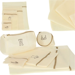 Juego de bolsas de malla para lavar ropa, 6 uds