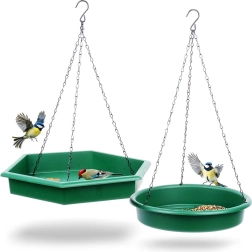 Comedero y bebedero colgantes para pájaros 2 en 1, set de 2 piezas ProGarden