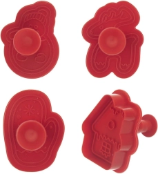 Cortadores para galletas navideñas con sello Orion 4 uds.