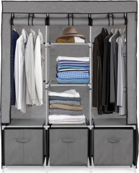Armario ropero textil plegable XXL con cajones