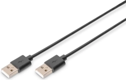 Cable de conexión USB 2.0 USB-A a USB-A, negro, 1 m