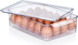 Organizador de plástico para huevos con tapa para 24 unidades