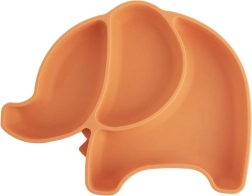 Plato infantil de silicona dividido con forma de elefante, naranja 23,5 × 19 × 3,5 cm