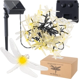 Luces decorativas solares con libélulas