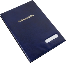 Libro de firmas azul brillante, 14 hojas separadoras