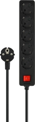 Regleta alargadora con protección contra sobretensiones con 5 tomas Schuko y cable de 5 m