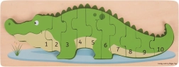 Puzzle encajable de cocodrilo con números BIGJIGS TOYS