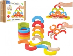 Mosaico de equilibrio de madera arcos del arcoíris 24 piezas
