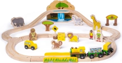 Vía de tren de madera Safari BIGJIGS RAIL