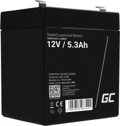 Batería AGM sin mantenimiento 12 V 5,3 Ah para alarmas, cajas registradoras y juguetes GREEN CELL
