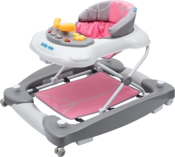 Andador infantil 2 en 1 con balancín y ruedas de silicona Baby Mix rosa