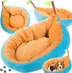 Cama de peluche con forma de hoja para perros y gatos