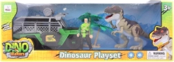 Set con dinosaurio a pilas con vehículo todoterreno y figura
