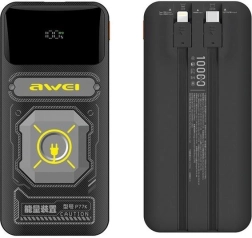 Power bank 10000 mAh 22,5 W con cables integrados USB‑C y Lightning Awei P77K