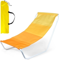 Tumbona de playa plegable con tapizado amarillo Vilde