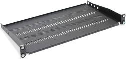 Estante para armario rack 19" 1U, 483 × 250 mm, negro, perforado