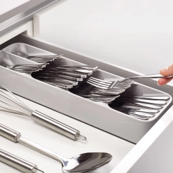 Organizador de plástico para cubiertos con 5 compartimentos